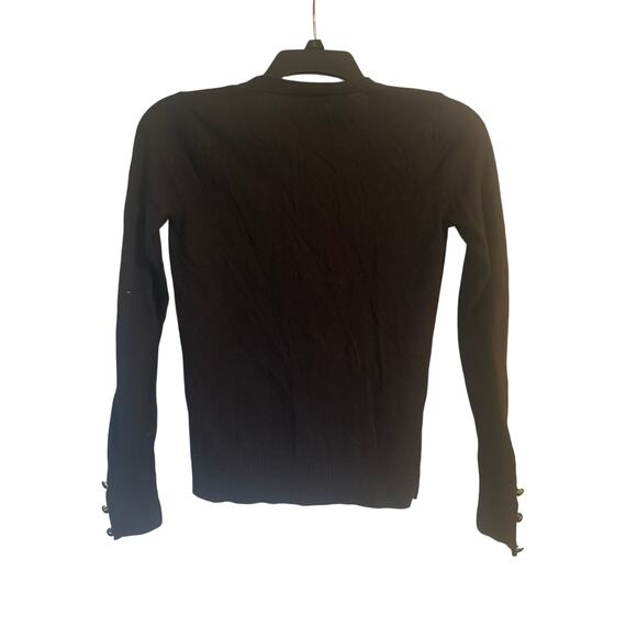 GUC New York & Company Black Cardigan Sweater Textured Buttons Size XS - Picture 3 of 7